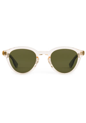 BARRETT | Haze + Iberia Polarized Handcrafted, luxury champagne and brown tortoise acetate round KREWE polarized sunglasses