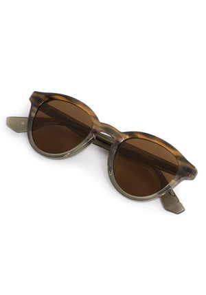 BARRETT | Marsh Polarized Handcrafted, luxury brown and green gradient acetate round KREWE polarized sunglasses