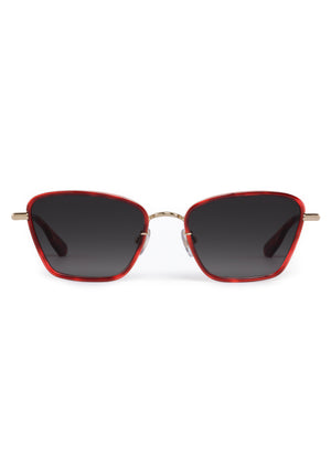 BELLA | 12K + Sangria Handcrafted, luxury red acetate and stainless steel cat-eye KREWE sunglasses