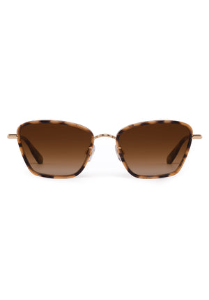 BELLA | 18K + Venezia Handcrafted, luxury brown tortoise acetate and stainless steel cat-eye KREWE sunglasses