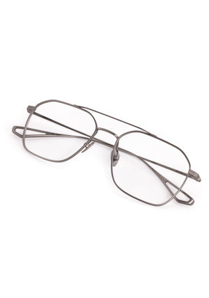 BERM | Matte Raw Titanium Handcrafted, luxury titanium metal aviator KREWE eyeglasses