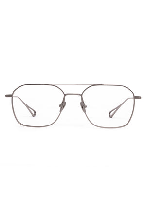 BERM | Matte Raw Titanium Handcrafted, luxury titanium metal aviator KREWE eyeglasses