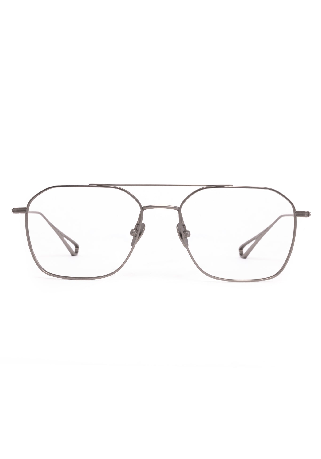 BERM | Matte Raw Titanium Handcrafted, luxury titanium metal aviator KREWE eyeglasses