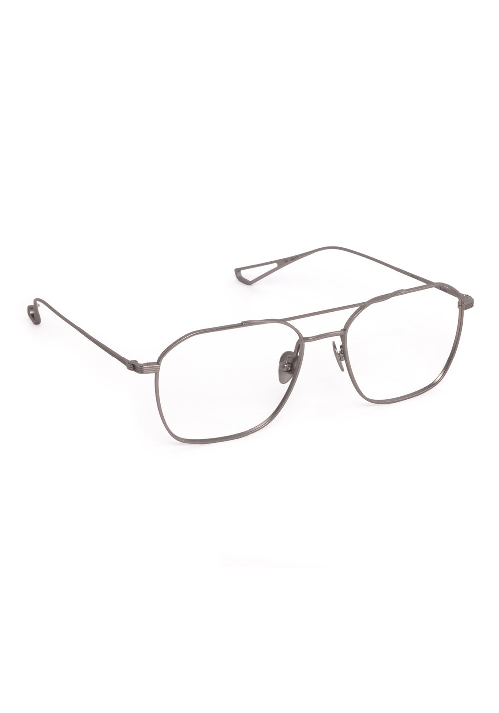 BERM | Matte Raw Titanium Handcrafted, luxury titanium metal aviator KREWE eyeglasses