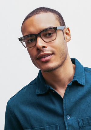 BOOKER | Verde KREWE handcrafted green eyeglasses mens model campaign | Model: Jeffrey