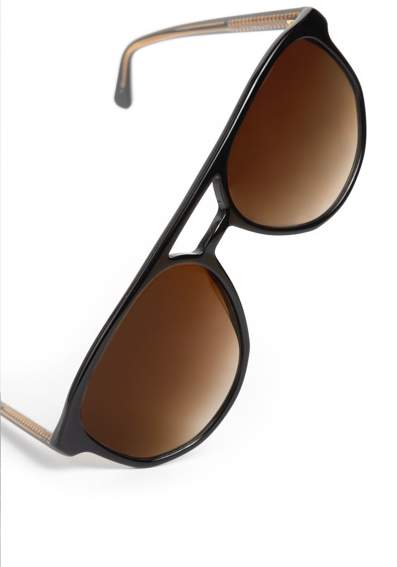 BRANDO | Black + Black Tea Handcrafted, luxury black acetate KREWE sunglasses