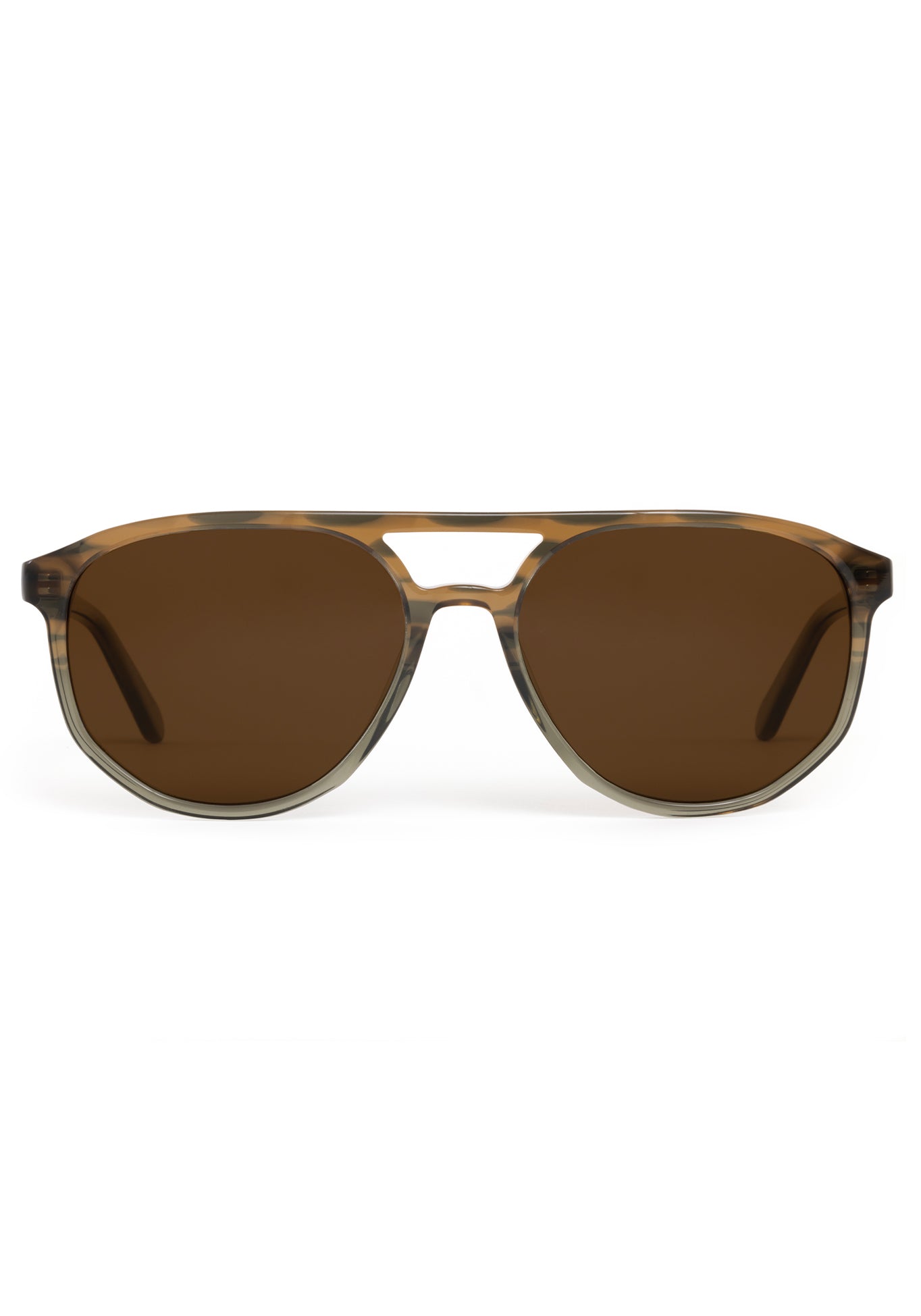 BRANDO | Marsh Polarized Handcrafted, luxury brown green grey gradient acetate aviator polarized KREWE sunglasses