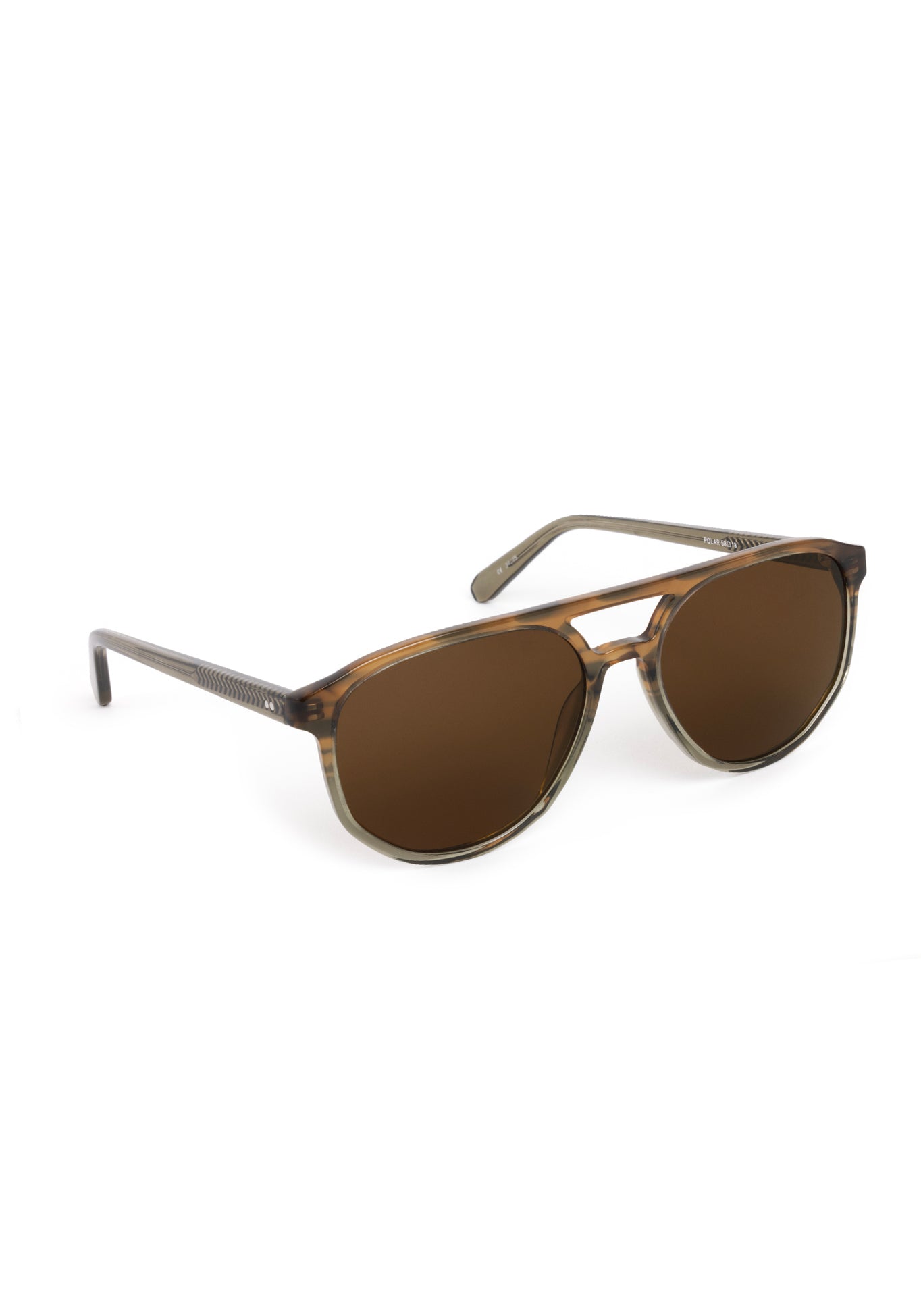 BRANDO | Marsh Polarized Handcrafted, luxury brown green grey gradient acetate aviator polarized KREWE sunglasses