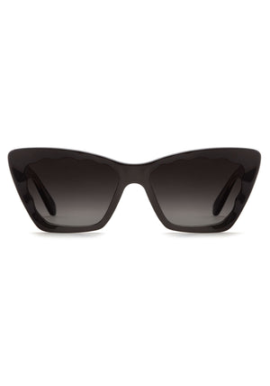 BRIGITTE | Black + Black & Crystal Handcrafted, Black Acetate KREWE Sunglasses