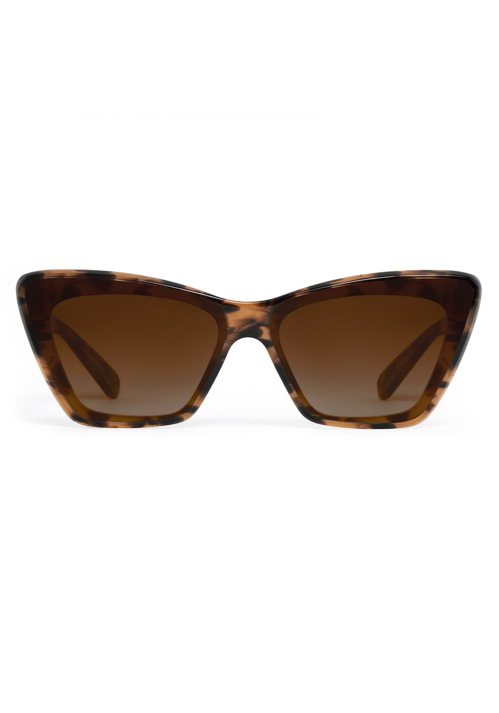 BRIGITTE NYLON | Venezia Handcrafted, dark brown tortoise acetate cat-eye nylon edge to edge lens KREWE sunglasses