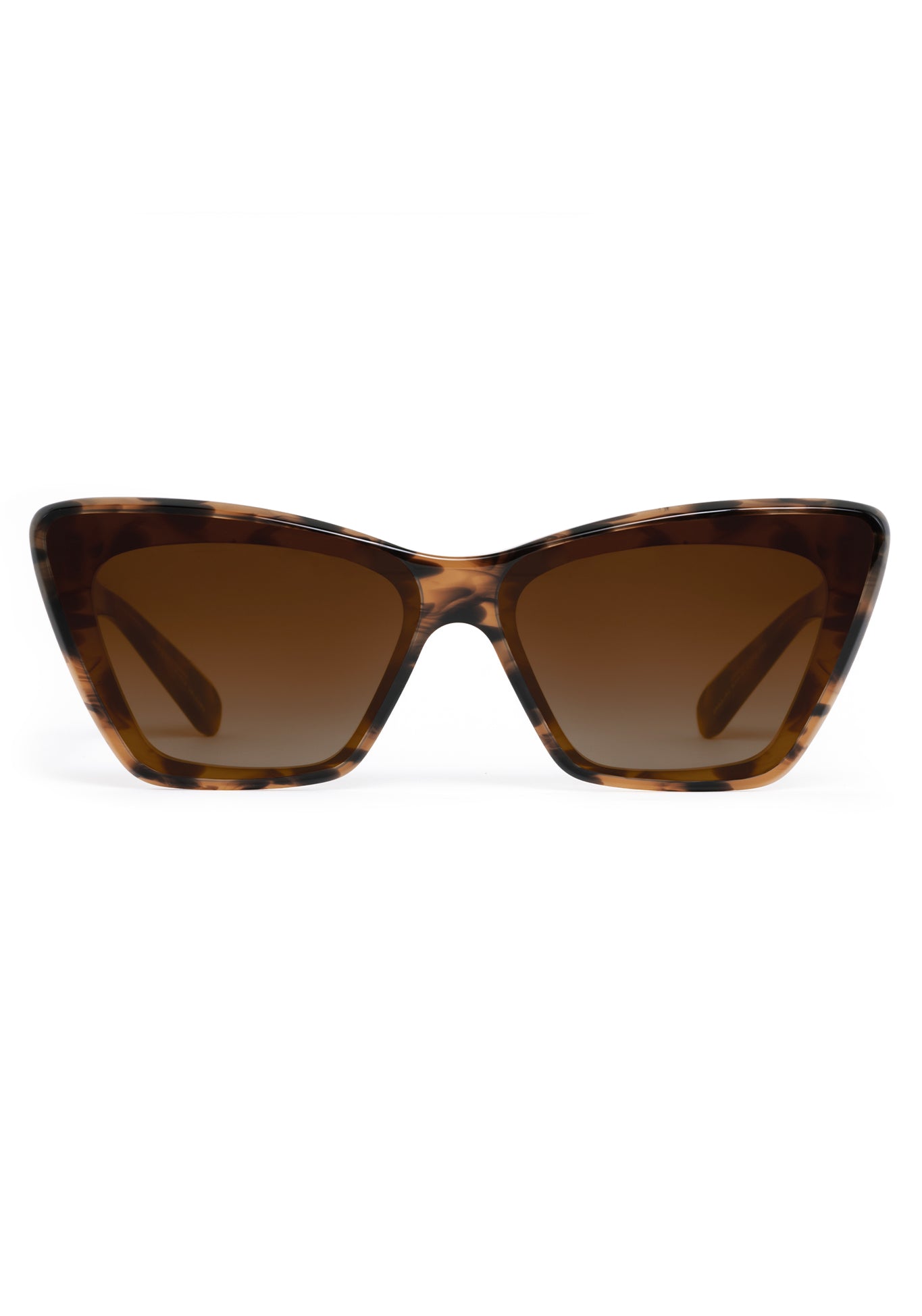 BRIGITTE NYLON | Venezia Handcrafted, dark brown tortoise acetate cat-eye nylon edge to edge lens KREWE sunglasses