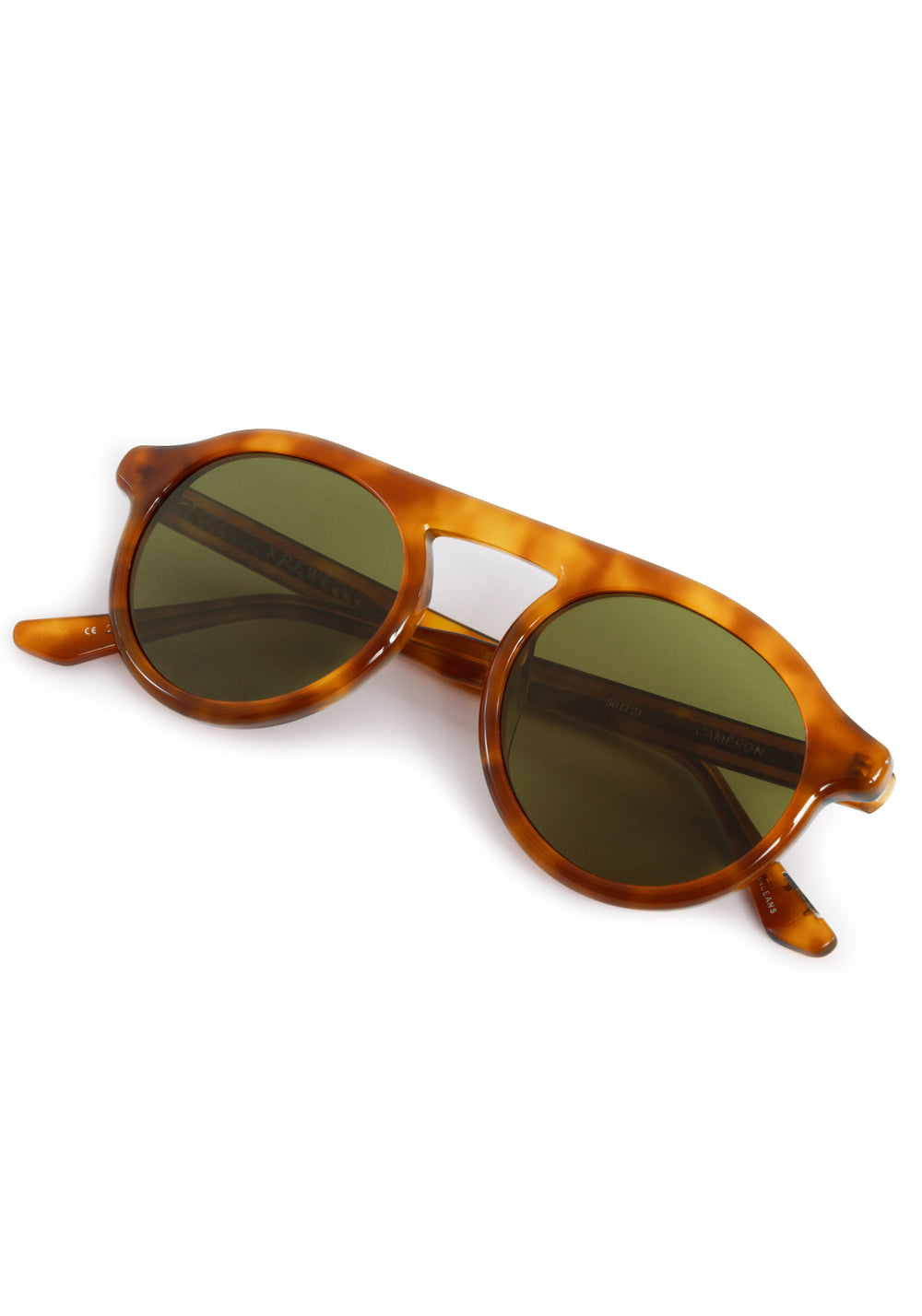 KREWE SUNGLASSES - CAMERON | Amaro handcrafted, luxury orange acetate round sunglasses