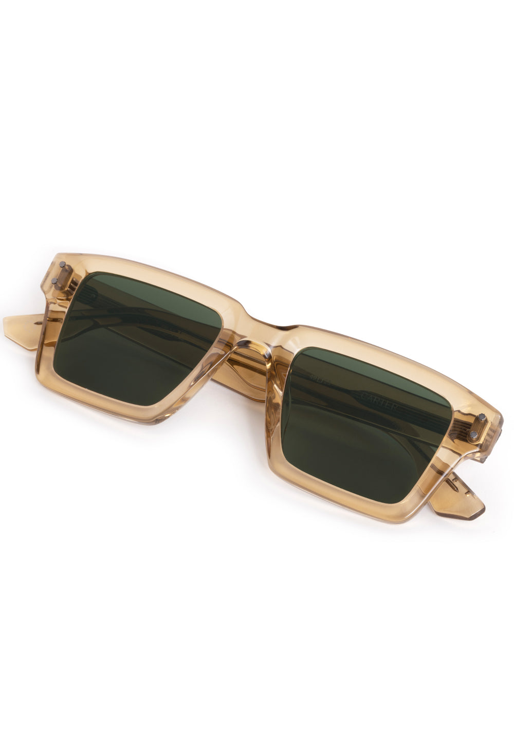 CARTER | Sweet Tea Handcrafted, tan acetate rectangular square KREWE sunglasses