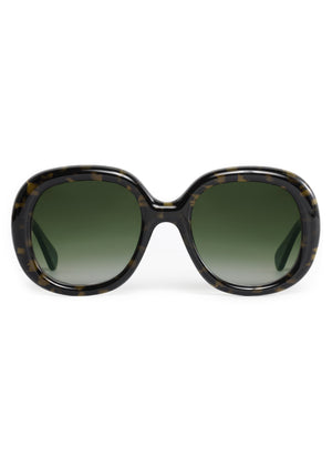 CHLOE | Tortuga Noir Handcrafted, luxury dark brown black tortoise acetate round oversized KREWE sunglasses