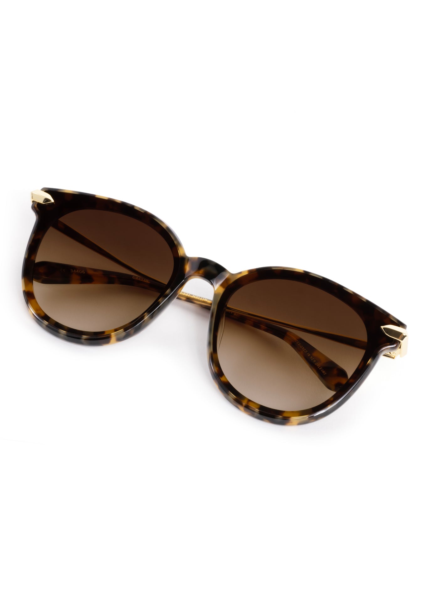 COLETTE NYLON | Blonde Tortoise 18K Handcrafted, brown tortoise acetate oversized round nylon edge to edge lens KREWE sunglasses