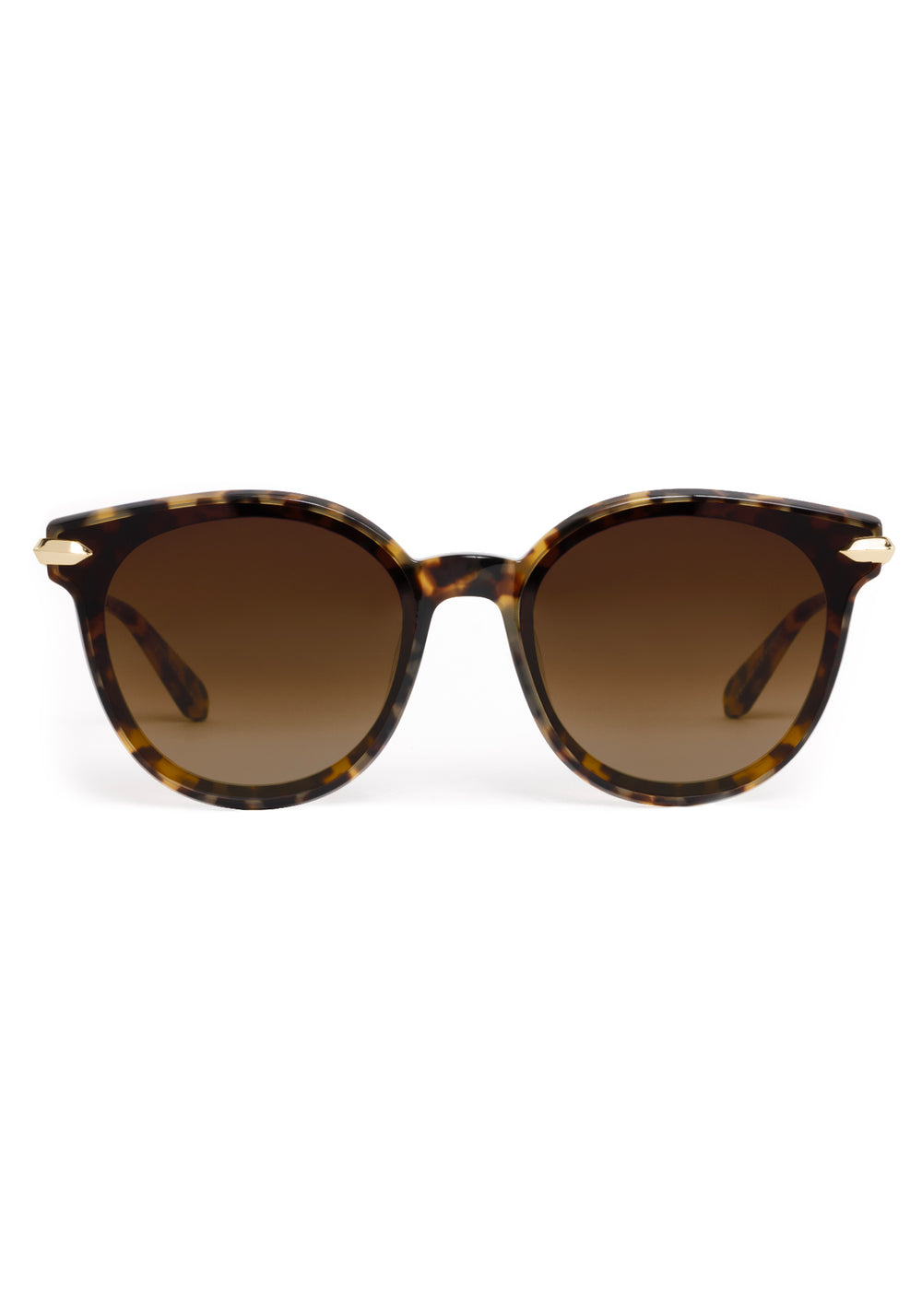 COLETTE NYLON | Blonde Tortoise 18K Handcrafted, brown tortoise acetate oversized round nylon edge to edge lens KREWE sunglasses