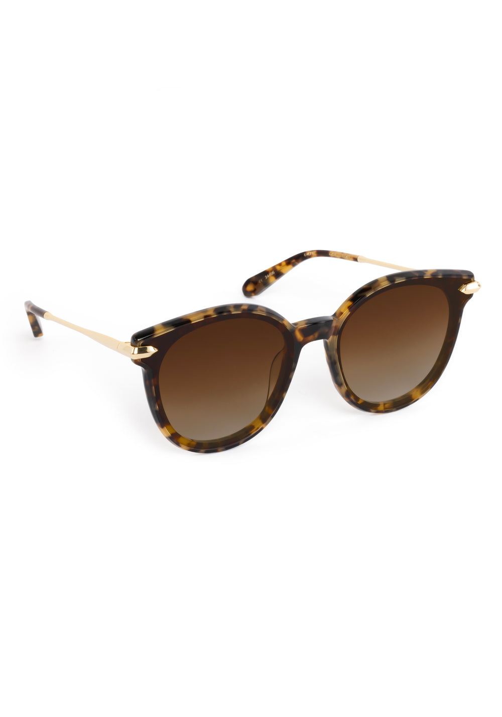 COLETTE NYLON | Blonde Tortoise 18K Handcrafted, brown tortoise acetate oversized round nylon edge to edge lens KREWE sunglasses