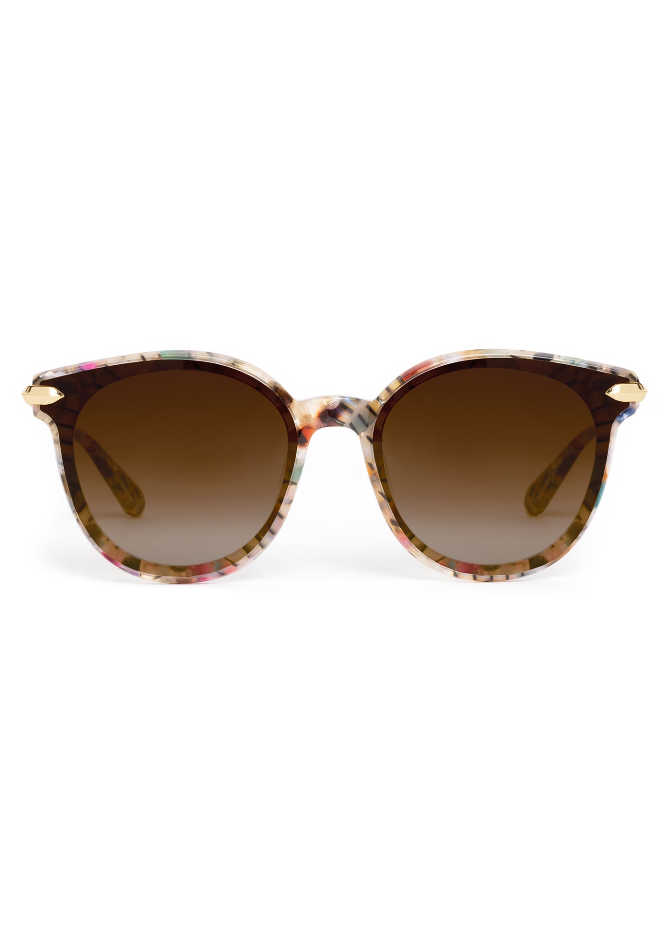 COLETTE NYLON | Confetti 18K Handcrafted, multicolored tortoise acetate oversized round nylon edge to edge lens KREWE sunglasses