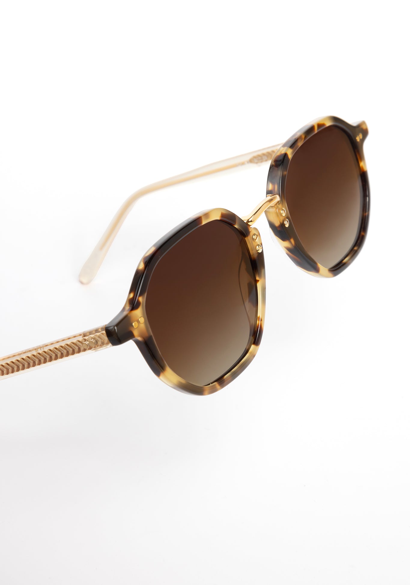 KREWE DAKOTA | Iberia + Haze Polarized 18K Handcrafted, luxury, designer tortoise shell acetate sunglasses