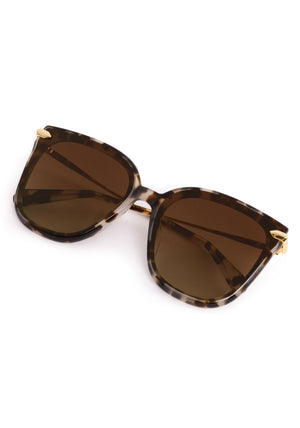 DEDE NYLON | Malt 18K Polarized Handcrafted, brown tortoise oversized square polarized acetate KREWE sunglasses with flat edge to edge nylon lens