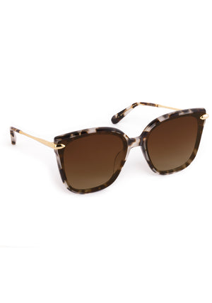 DEDE NYLON | Malt 18K Polarized Handcrafted, brown tortoise oversized square polarized acetate KREWE sunglasses with flat edge to edge nylon lens