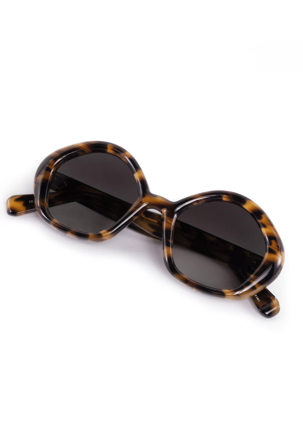 ELIZA | Venezia Handcrafted, luxury brown tortoise acetate round geometric KREWE sunglasses