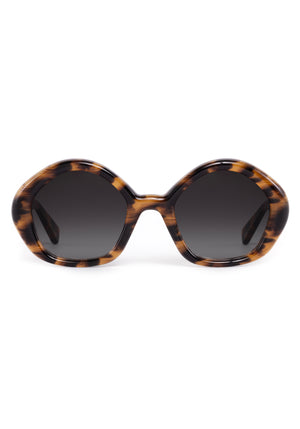 ELIZA | Venezia Handcrafted, luxury brown tortoise acetate round geometric KREWE sunglasses