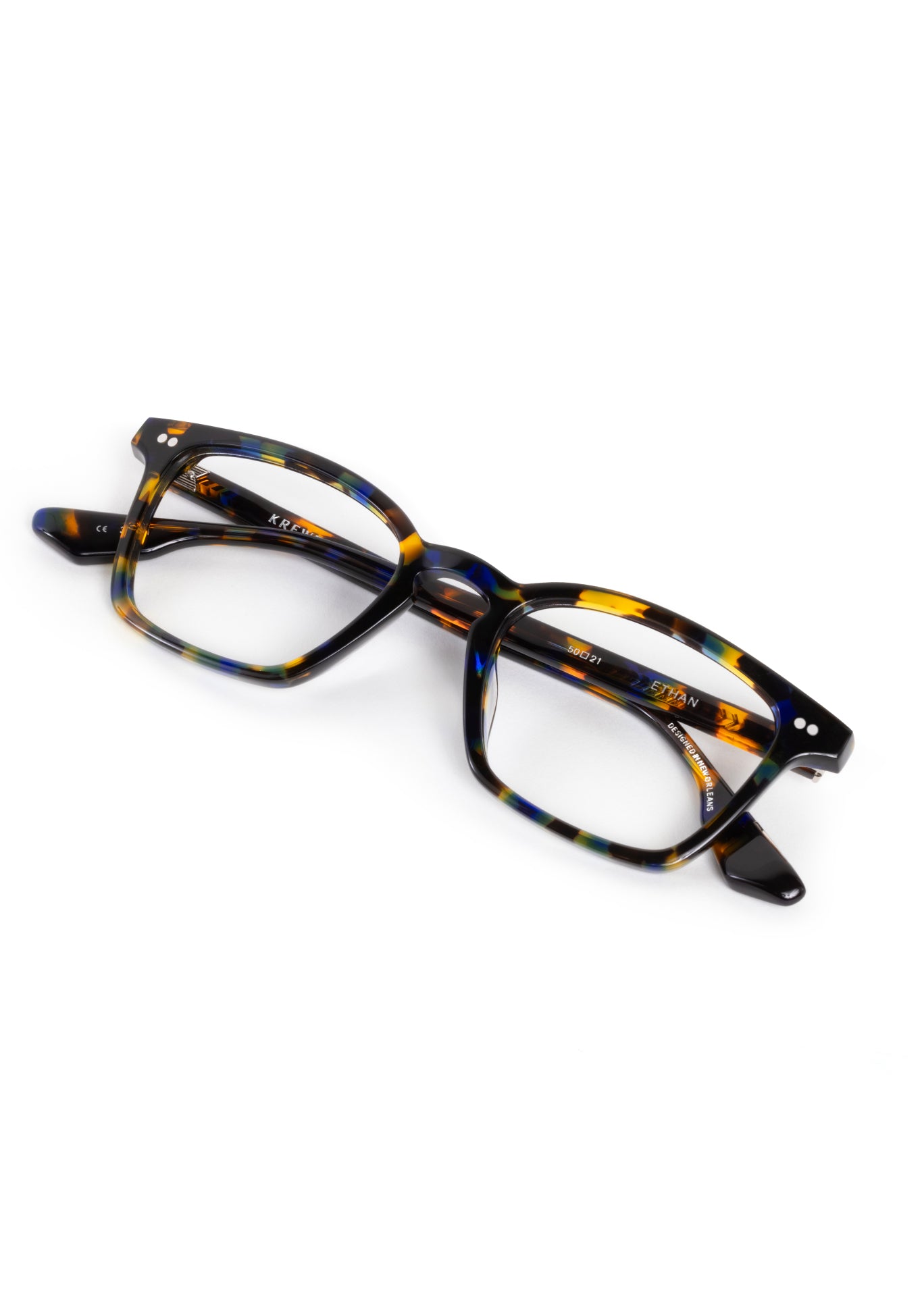 ETHAN | Lapis Handcrafted, luxury multicolored tortoise acetate square KREWE eyeglasses