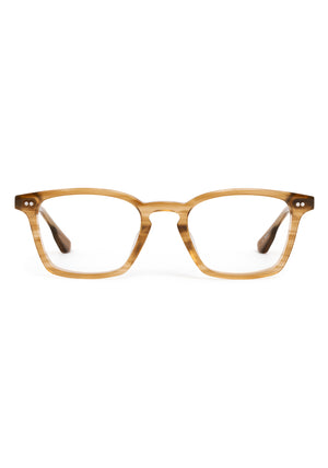 ETHAN | Umber Handcrafted, luxury light brown tan acetate square KREWE eyeglasses