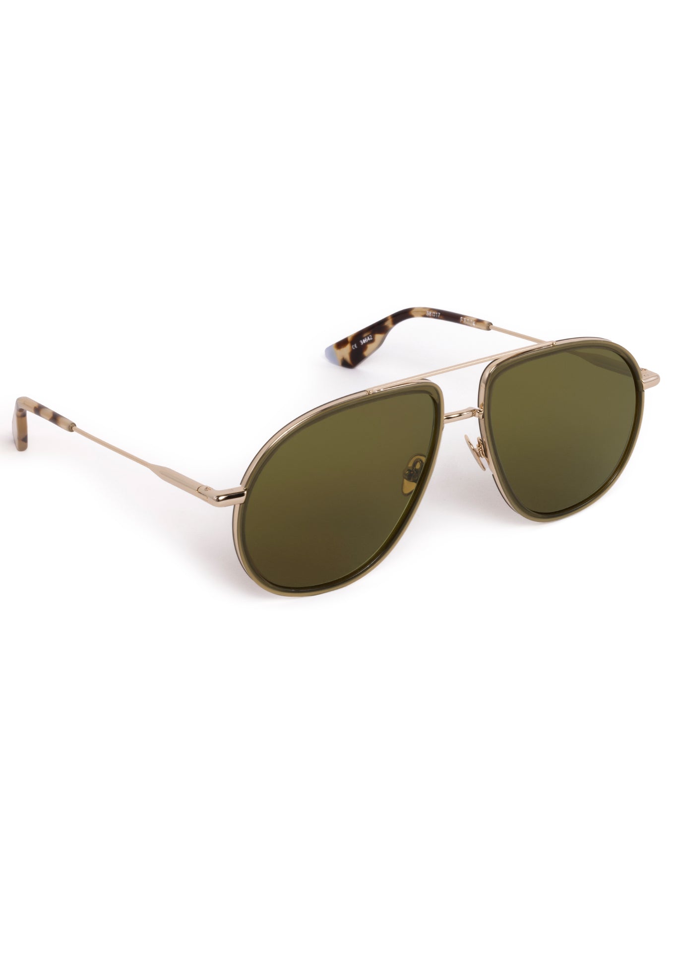 FELIX | 12K Olive + Iberia Handcrafted, luxury oversized teardrop stainless steel and green acetate aviator KREWE Greyson sunglasses 