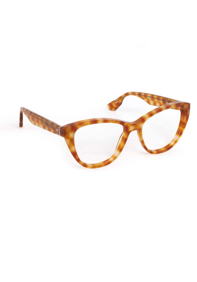 HELENA | Fernet Handcrafted, luxury brown checkered tortoise acetate cat-eye KREWE eyeglasses