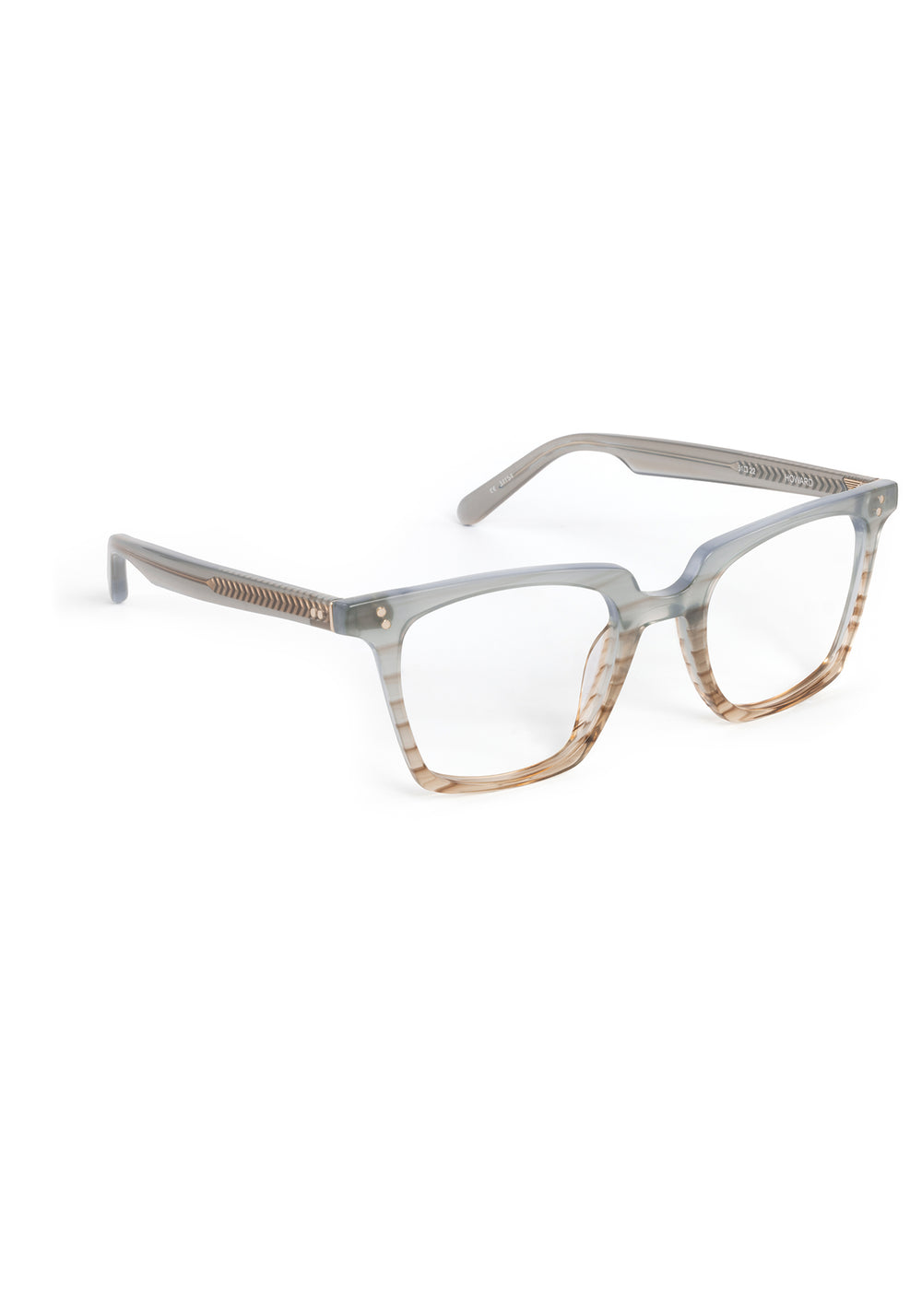 HOWARD | Root + Shale Handcrafted, luxury grey and brown acetate rectangular KREWE eyeglasses