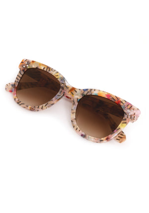 JENA | Confetti Handcrafted, multicolored pastel tortoise square acetate KREWE sunglasses