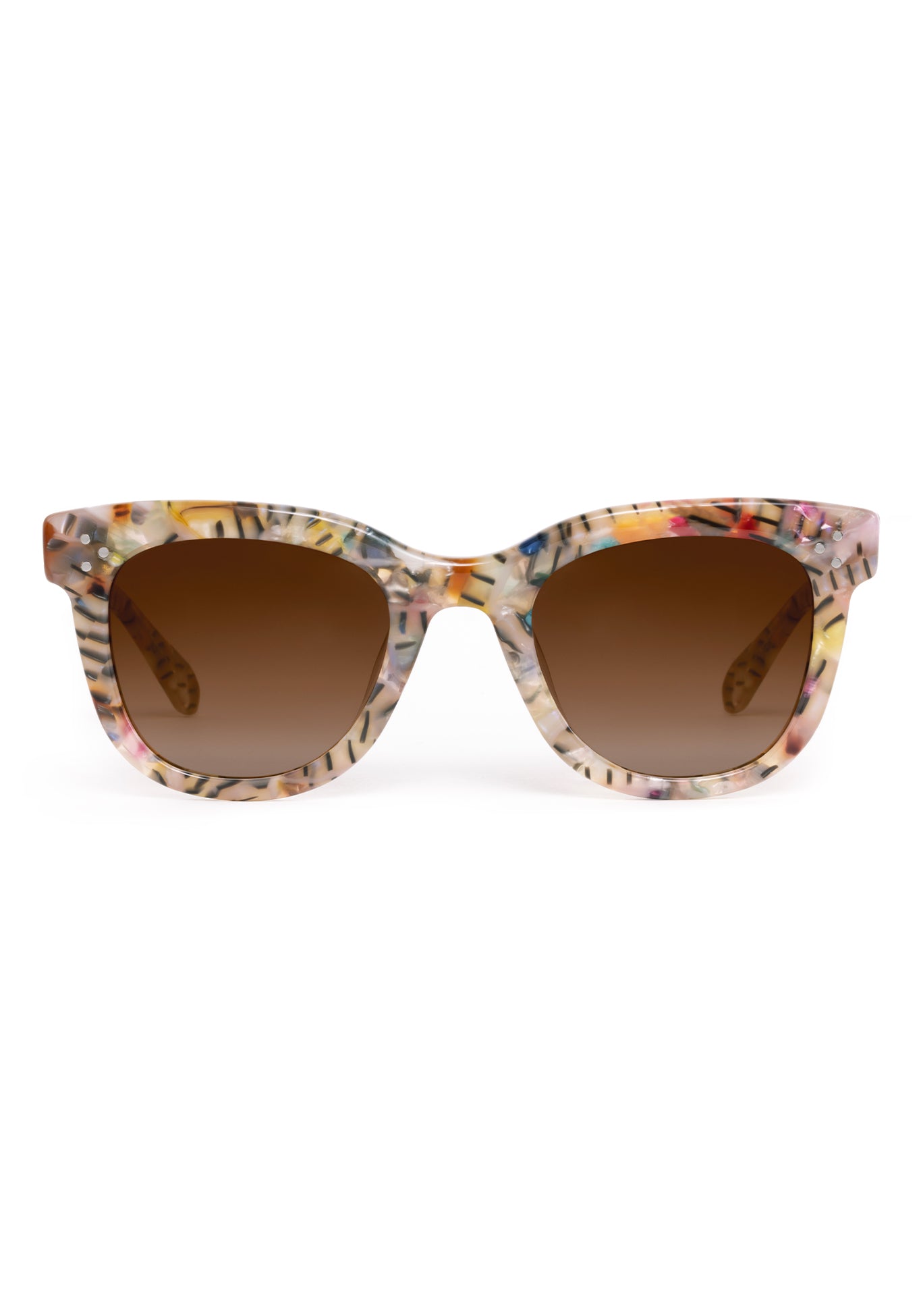 JENA | Confetti Handcrafted, multicolored pastel tortoise square acetate KREWE sunglasses