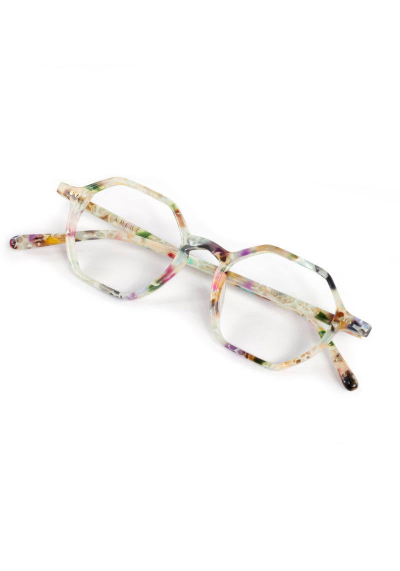 JULIEN | Sucre Handcrafted, luxury pastel multicolored acetate small octagonal geometric KREWE eyeglasses