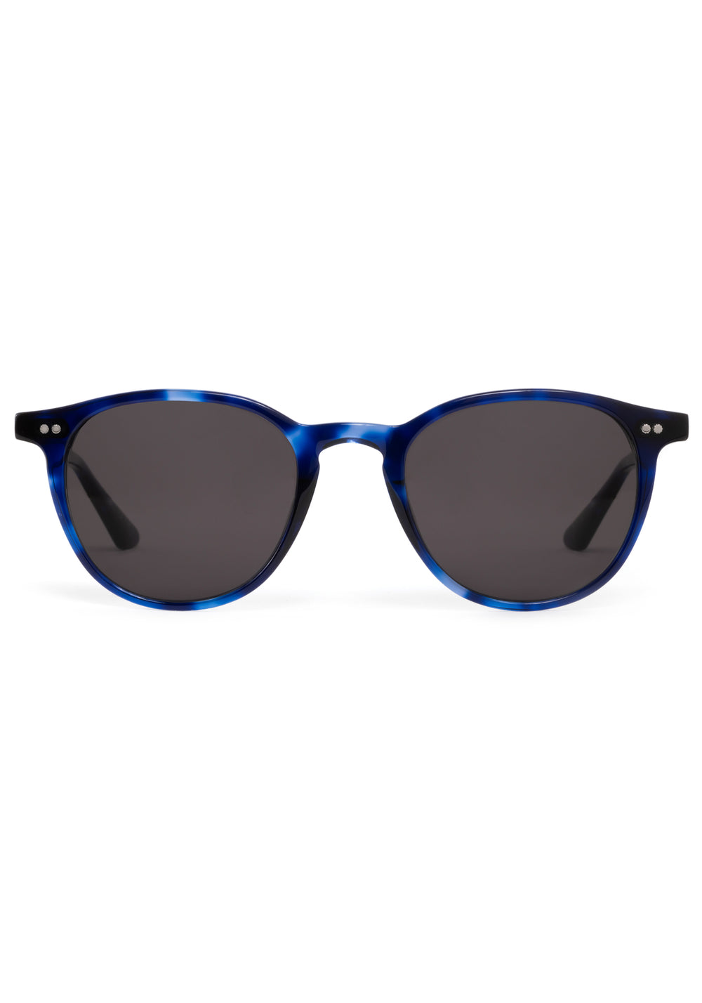 LANDRY | Indigo Tort Handcrafted, luxury dark blue indigo acetate round KREWE sunglasses 