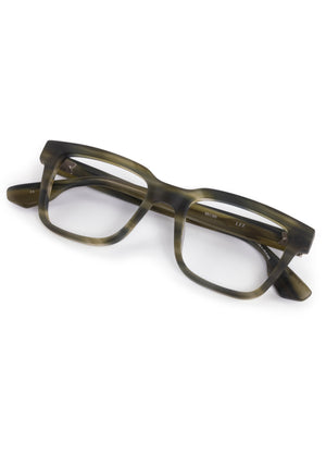 LEE | Matte Palm Handcrafted, luxury matte green acetate square rectangle KREWE eyeglasses