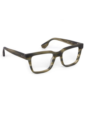 LEE | Matte Palm Handcrafted, luxury matte green acetate square rectangle KREWE eyeglasses