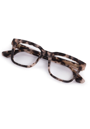 LEE | Matte Sunday Tortoise Handcrafted, luxury matte brown tortoise acetate square rectangle KREWE eyeglasses