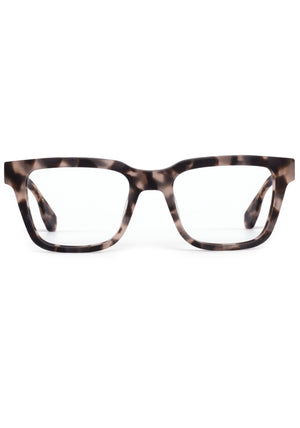 LEE | Matte Sunday Tortoise Handcrafted, luxury matte brown tortoise acetate square rectangle KREWE eyeglasses