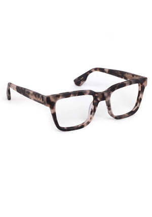 LEE | Matte Sunday Tortoise Handcrafted, luxury matte brown tortoise acetate square rectangle KREWE eyeglasses