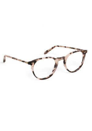 LISBON | Matte Sunday Tortoise Handcrafted, luxury brown tortoise small round KREWE eyeglasses