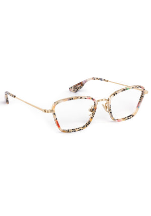 LUNA | 12K Titanium + Poppy Handcrafted, luxury multicolored acetate and titanium cat-eye KREWE eyeglasses