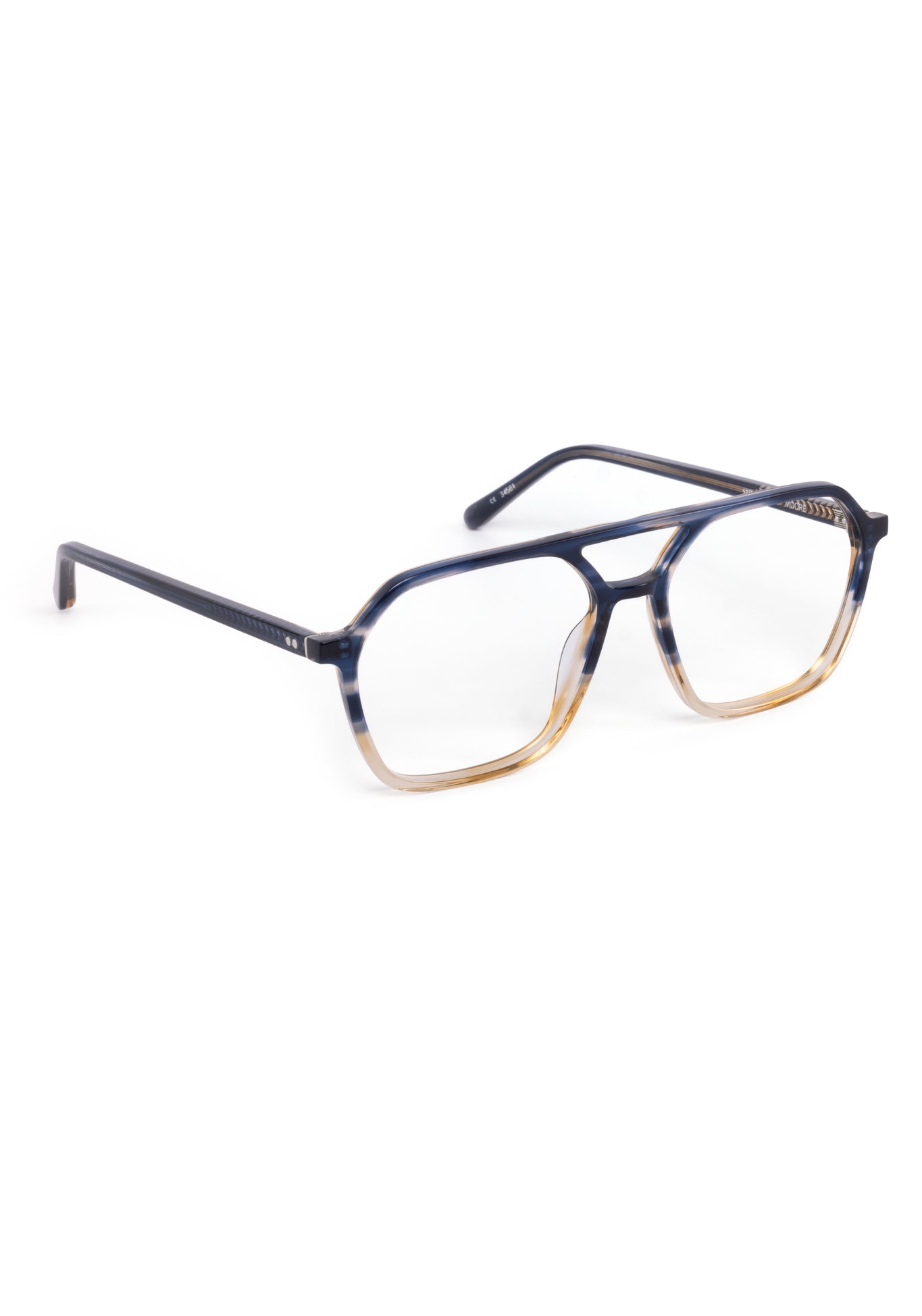 MOORE | Comet + Twilight Handcrafted, luxury blue and tan acetate aviator KREWE eyeglasses