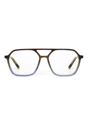 MOORE | Nori Handcrafted, luxury blue and green acetate aviator KREWE eyeglasses