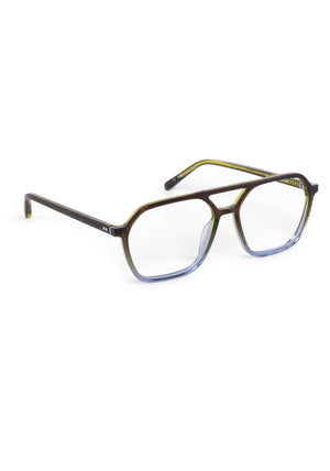 MOORE | Nori Handcrafted, luxury blue and green acetate aviator KREWE eyeglasses