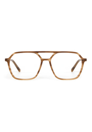 MOORE | Matte Umber Handcrafted, luxury matte brown tan acetate aviator KREWE eyeglasses