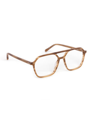 MOORE | Matte Umber Handcrafted, luxury matte brown tan acetate aviator KREWE eyeglasses