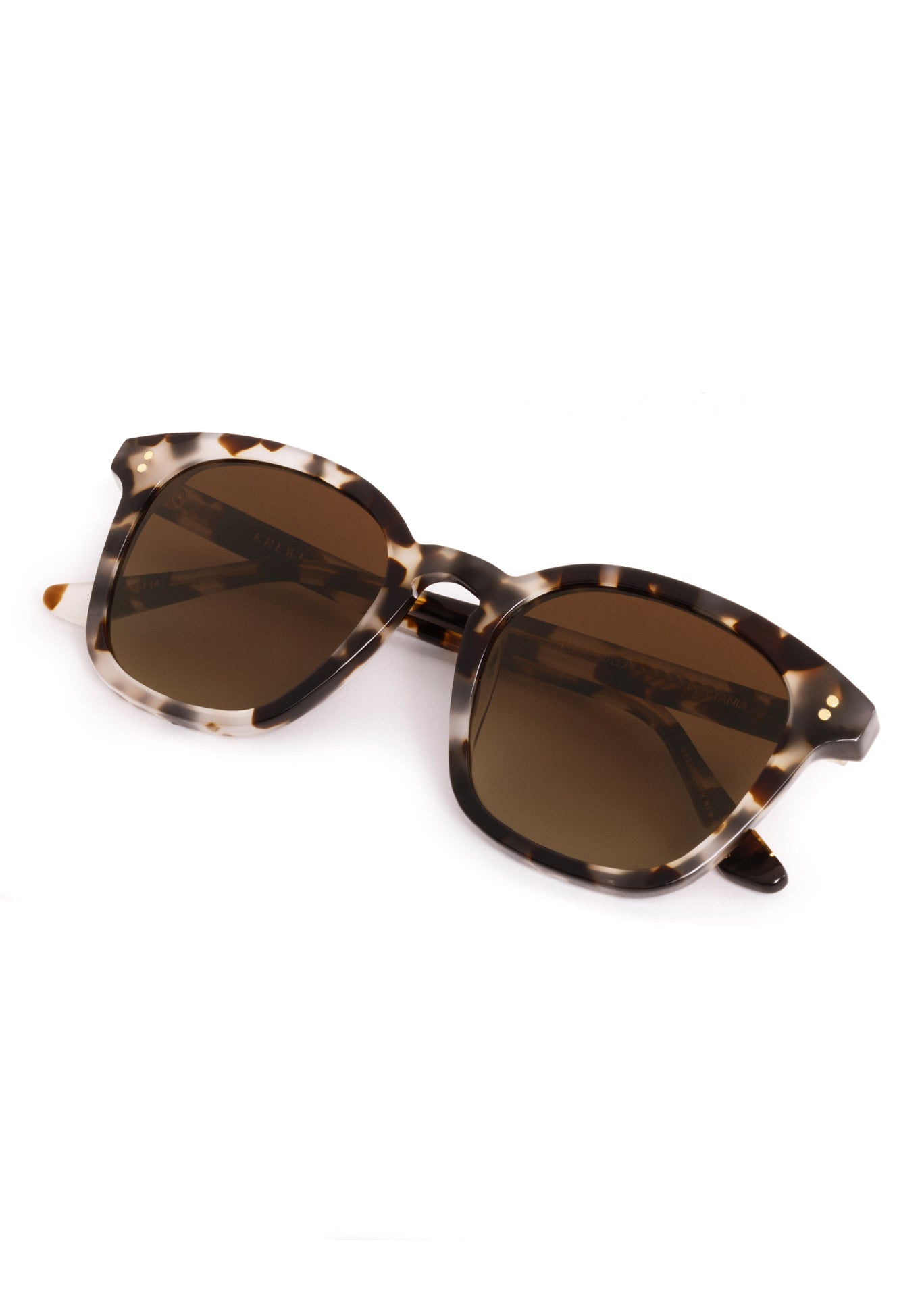 PRYTANIA | Malt Polarized Handcrafted, brown tortoise square wayfarer polarized acetate KREWE sunglasses 