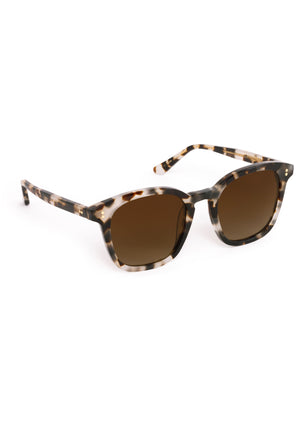 PRYTANIA | Malt Polarized Handcrafted, brown tortoise square wayfarer polarized acetate KREWE sunglasses 